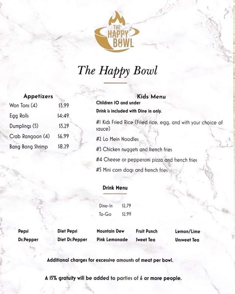 The Happy Bowl Menu image 2